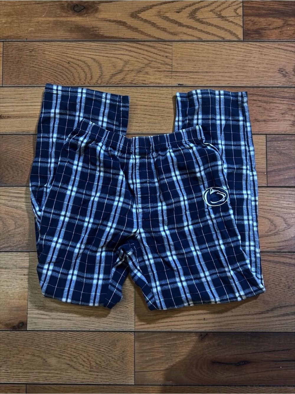 Penn State Nittany Lions Navy Plaid Pajama Lounge Pants 100% Cotton size S/M